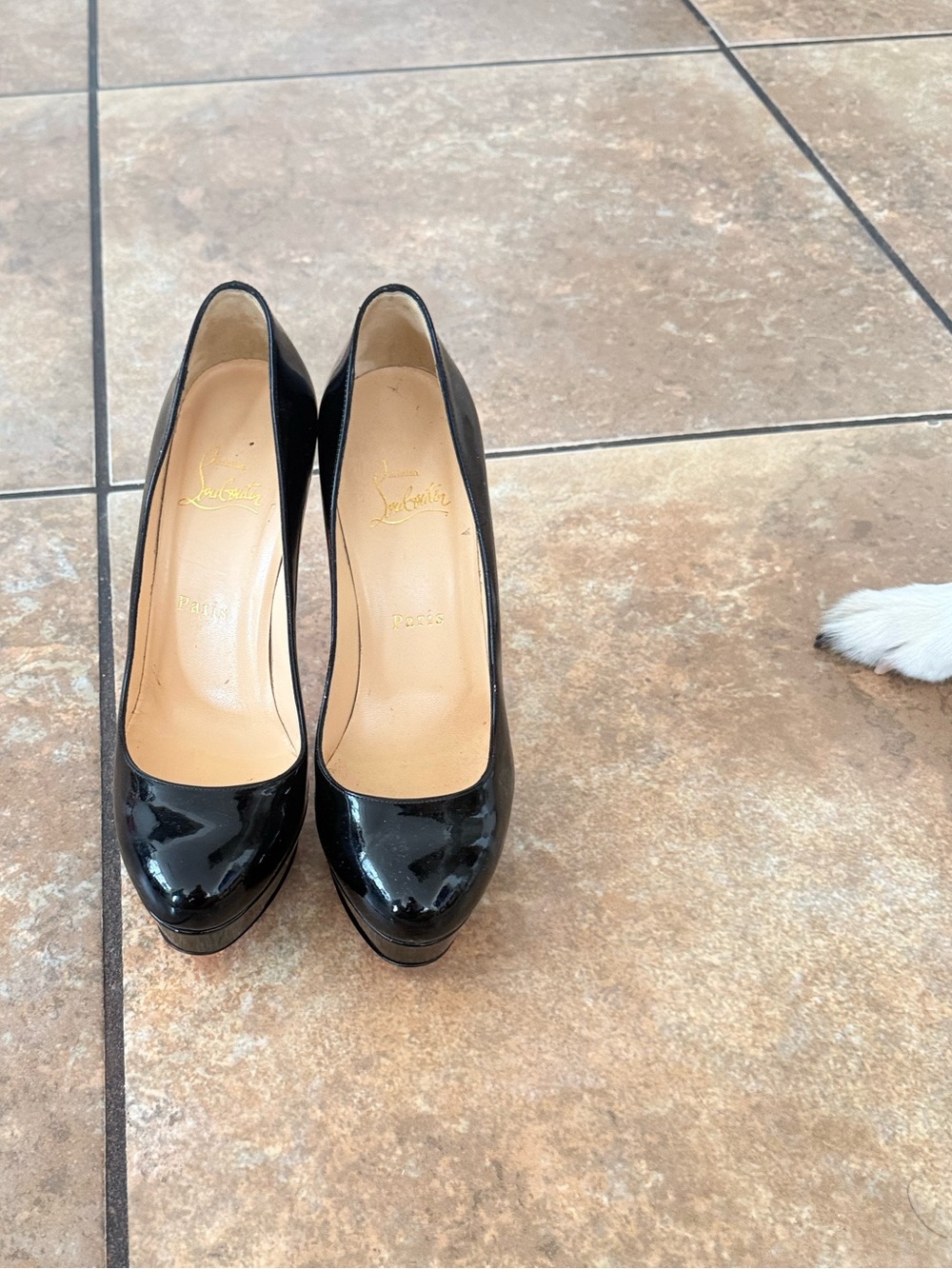 Christian Louboutin Black Patent Leather Platform Pumps